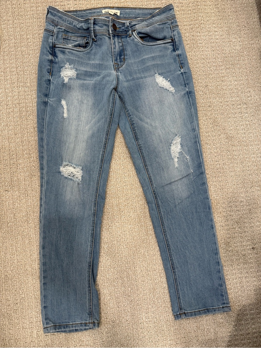 Dollhouse Light Blue Distressed Skinny Jeans